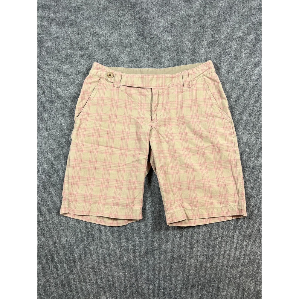 The North Face Bermuda Shorts Womens 6 Beige Pink Plaid Cotton Low Rise Casual